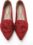 VUN Flats for Womens Pointed Toe Ballet Flats with Bow Comfortable Knit Dressy Flats