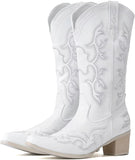 VUN Cowboy Boots For Women Western Boots Cowgirl Classic Fashion Embroidered Pointy Toe Boots