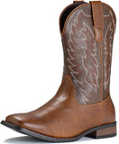 VUN Cowboy Boots For Men Wide Foot Square Toe Western Boots