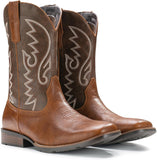 VUN Cowboy Boots For Men with Wide Square Toe Western Retro Boot Durable