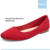 VUN Round Toe Women Flat Shoes Slip on