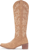 VUN Cowboy Boots For Women Knee High Western Cowgirl Boots Snip Toe Side Zipper Chunky Heel
