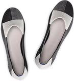 VUN Women’s Ballet Flat Shoes Knit Dress Shoes Round Toe