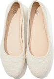 VUN Dress Shoes for Women Round Toe Flats Shoes Lace Ballet Flats