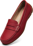 VUN Women's Comfortable & Lightweight Leather Penny Loafers Slip-Ons Cute Business Casual Dress Shoes Work Office Flats