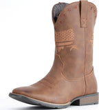 VUN Cowboy Boots For Men Square Toe Western Retro Boot Durable Classic