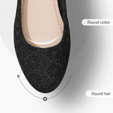 VUN Dress Shoes for Women Round Toe Flats Shoes Lace Ballet Flats