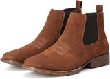 VUN Genuine Cowhide Suede Chelsea Boots For Men Western Boots Ankle Boot Casual Dress Slip On