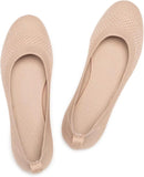 VUN Women’s Ballet Flat Shoes Knit Dress Shoes Round Toe