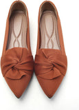 VUN Flats for Womens Pointed Toe Ballet Flats with Bow Comfortable Knit Dressy Flats