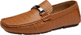 VUN Men's Loafers Crocodile Printed Casual Mens Slip On