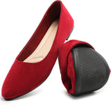 VUN Women’s Flats Shoes Comfortable Suede Pointed Toe Slip On