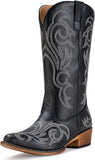 VUN Cowboy Boots For Women Mid Calf Cowgirl Boots Pointy Toe Western Boot