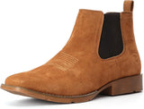VUN Genuine Cowhide Suede Chelsea Boots For Men Western Boots Ankle Boot Casual Dress Slip On