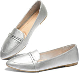VUN Women's Pointy Toe Loafer Flat Comfortable