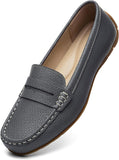 VUN Women's Comfortable & Lightweight Leather Penny Loafers Slip-Ons Cute Business Casual Dress Shoes Work Office Flats