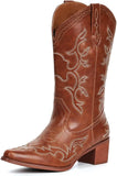 VUN Cowboy Boots For Women Western Boots Cowgirl Classic Fashion Embroidered Pointy Toe Boots