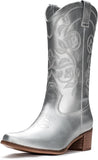 VUN Cowboy Boots For Women Pointy Toe Women's Western Boots Cowgirl Boots Mid Calf Boots