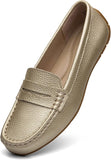 VUN Women's Comfortable & Lightweight Leather Penny Loafers Slip-Ons Cute Business Casual Dress Shoes Work Office Flats