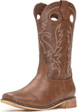VUN Cowboy Boots for Boys Girls Western Square Toe Cowgirl Boots Mid Calf Riding Shoes