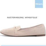 VUN Women's Pointy Toe Loafer Flat Comfortable Faux Suede Work Shoes,Cute Penny Loafer Slip On Ballet Flat
