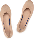 VUN Women’s Ballet Flat Shoes Knit Dress Shoes Round Toe