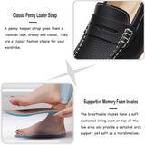 VUN Women's Comfortable & Lightweight Leather Penny Loafers Slip-Ons Cute Business Casual Dress Shoes Work Office Flats