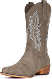 VUN Cowboy Boots For Women Western Boots Cowgirl Boots Pull On Pointy Toe Mid Calf Boots