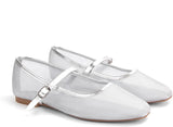 VUN Mesh Ballet Flats Square Toe Mary Jane Flats