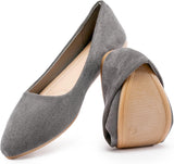 VUN Women’s Flats Shoes Comfortable Suede Pointed Toe Slip On