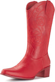 VUN Cowboy Boots For Women Pointy Toe Women's Western Boots Cowgirl Boots Mid Calf Boots