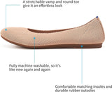 VUN Women’s Ballet Flat Shoes Knit Dress Shoes Round Toe