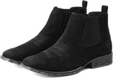 VUN Genuine Cowhide Suede Chelsea Boots For Men Western Boots Ankle Boot Casual Dress Slip On