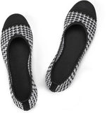 VUN Women’s Ballet Flat Shoes Knit Dress Shoes Round Toe