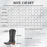 VUN Cowboy Boots For Women Mid Calf Cowgirl Boots Pointy Toe Western Boot