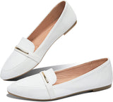 VUN Women's Pointy Toe Loafer Flat Comfortable Faux Suede