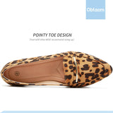 VUN Women's Pointy Toe Loafer Flat Comfortable