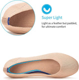 VUN Women’s Ballet Flat Shoes Knit Dress Shoes Round Toe