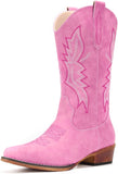 VUN Cowboy Boots For Women Western Boots Cowgirl Boots Pull On Pointy Toe Mid Calf Boots
