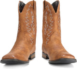 VUN Cowboy Boots For Men Wide Foot Square Toe Western Boots with Classic Embroidered Durable Slip on Boots