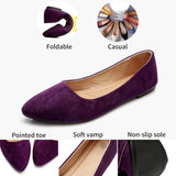 VUN Women’s Flats Shoes Comfortable Suede Pointed Toe Slip On