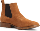 VUN Genuine Cowhide Suede Chelsea Boots For Men Western Boots Ankle Boot Casual Dress Slip On