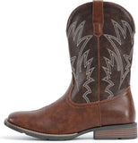 VUN Cowboy Boots For Men Square Toe Western Boots Durable Classic Embroidered