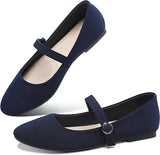 VUN Mary Jane Flat Shoes Round Toe Ballet Flats for Women