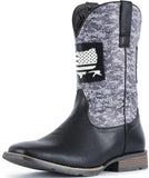 VUN Cowboy Boots For Men Square Toe Western Boot Durable Classic Fashionable Embroidered