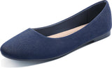 VUN Round Toe Women Flat Shoes Slip on Girls Dress Black Ballet Flats