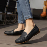 VUN Women's Comfortable & Lightweight Leather Penny Loafers Slip-Ons Cute Business Casual Dress Shoes Work Office Flats