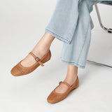 VUN Mary Jane Shoes Women Woven Flats for Women