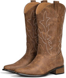 VUN Cowboy Boots for Women Cowgirl Boots Comfortable Pointed Toe