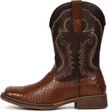VUN Cowboy Boots for Men Faux Snake Skin Embroidered Western Boots Slip Resistant